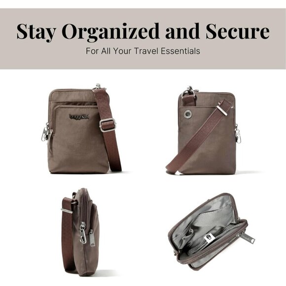 Baggallini Womens Securtex Anti-Theft Activity Crossbody Bag Cross Body Woodrose - Picture 6 of 7